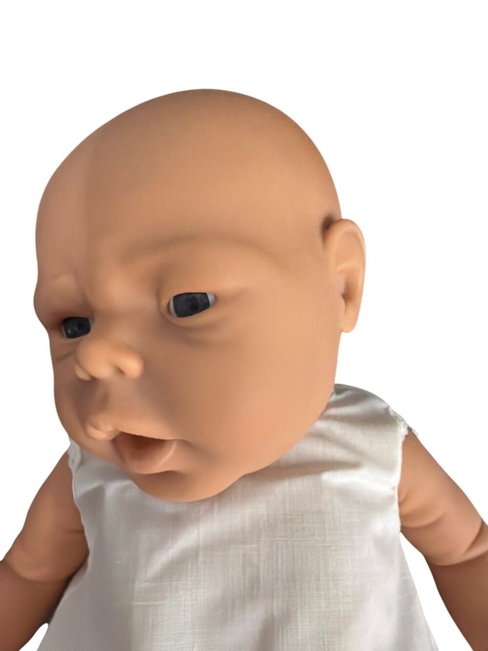 Realistic Baby Doll With Pacifier & Pink Bunny Onesie For Roleplay Or Collection - Picture 5 of 14